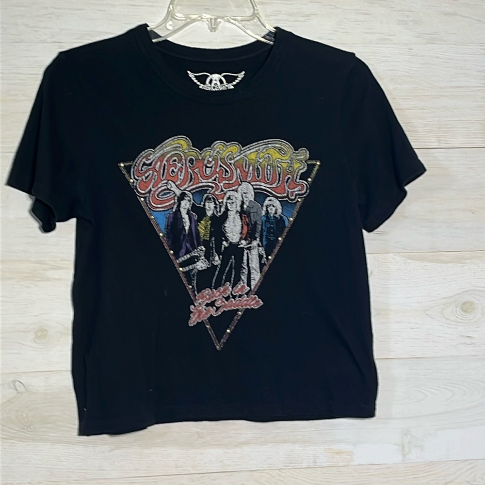 Aerosmith crop band tee